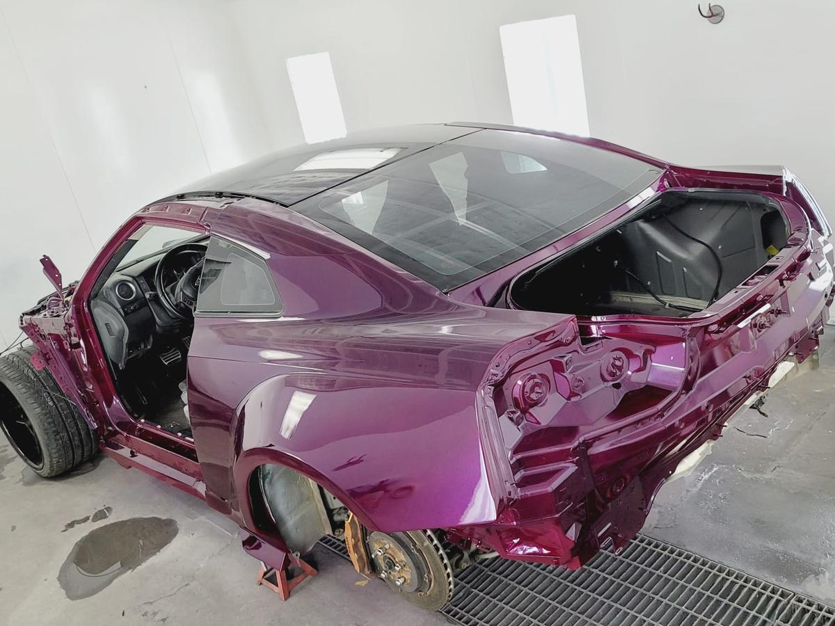 Sports car stripped for paint