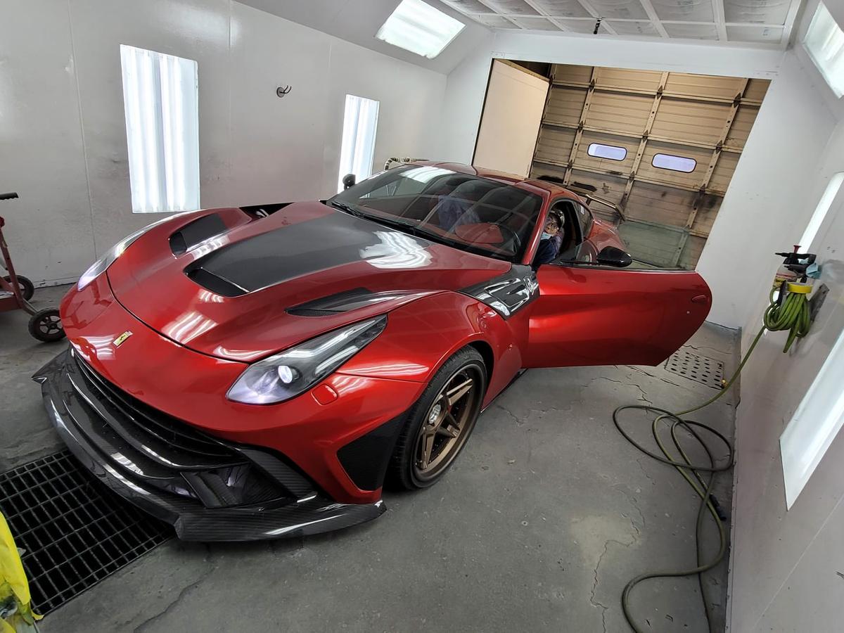 Ferrari F12 · paint booth